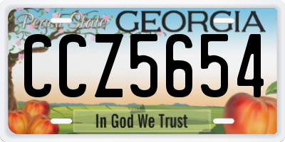 GA license plate CCZ5654