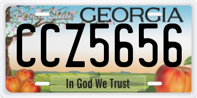 GA license plate CCZ5656