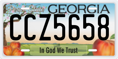GA license plate CCZ5658