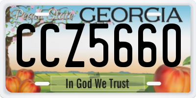 GA license plate CCZ5660