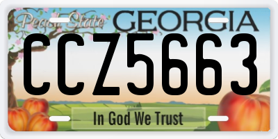 GA license plate CCZ5663