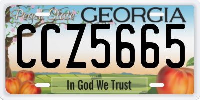 GA license plate CCZ5665