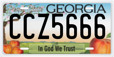 GA license plate CCZ5666