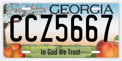 GA license plate CCZ5667