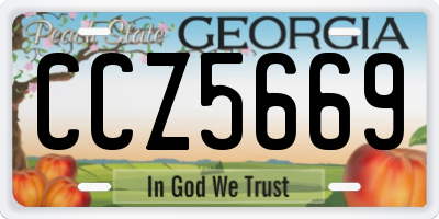 GA license plate CCZ5669