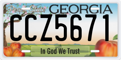 GA license plate CCZ5671