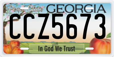 GA license plate CCZ5673