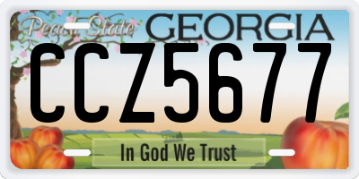 GA license plate CCZ5677