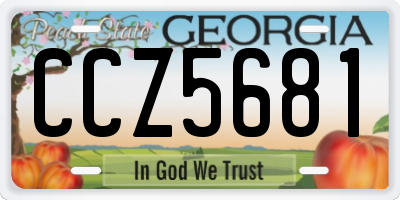 GA license plate CCZ5681
