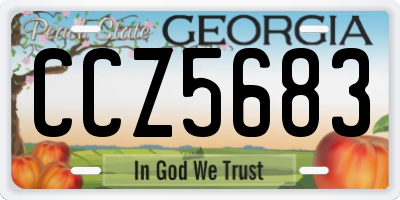 GA license plate CCZ5683