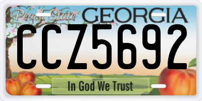 GA license plate CCZ5692