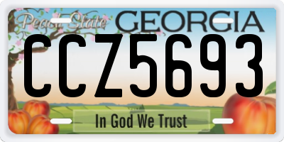 GA license plate CCZ5693