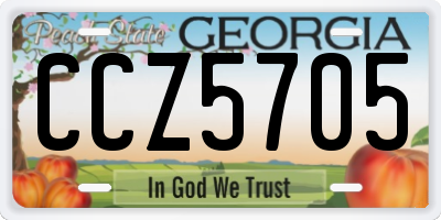 GA license plate CCZ5705