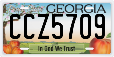 GA license plate CCZ5709