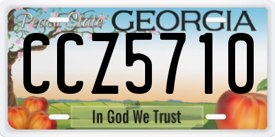 GA license plate CCZ5710