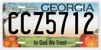 GA license plate CCZ5712