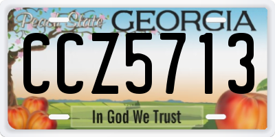 GA license plate CCZ5713
