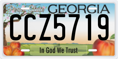 GA license plate CCZ5719