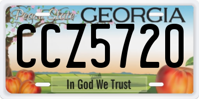 GA license plate CCZ5720