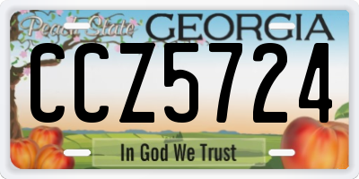 GA license plate CCZ5724
