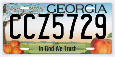 GA license plate CCZ5729