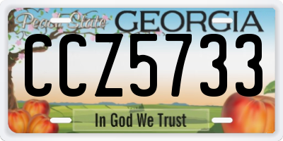 GA license plate CCZ5733