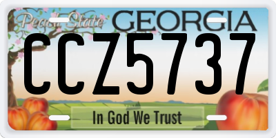 GA license plate CCZ5737