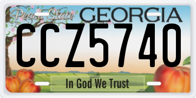 GA license plate CCZ5740