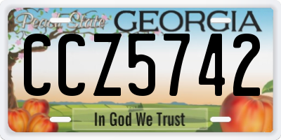 GA license plate CCZ5742