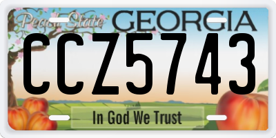 GA license plate CCZ5743