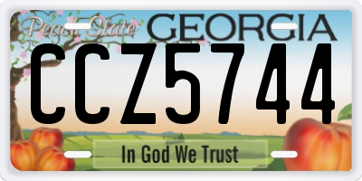 GA license plate CCZ5744
