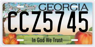 GA license plate CCZ5745