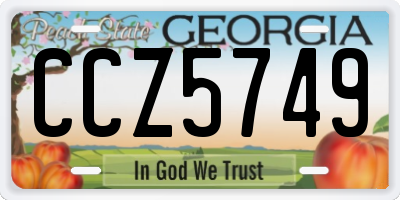 GA license plate CCZ5749