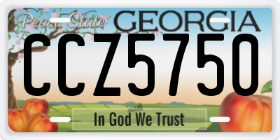 GA license plate CCZ5750