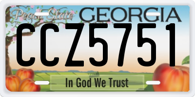 GA license plate CCZ5751