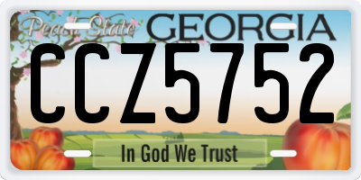 GA license plate CCZ5752