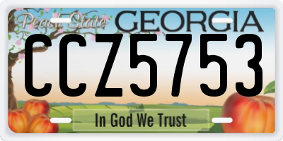 GA license plate CCZ5753