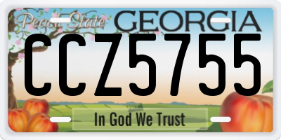 GA license plate CCZ5755