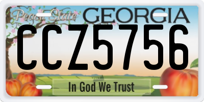 GA license plate CCZ5756