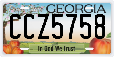 GA license plate CCZ5758