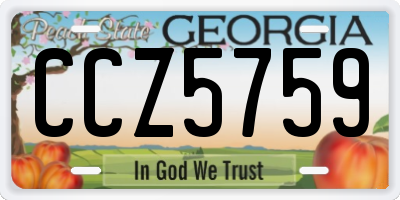 GA license plate CCZ5759