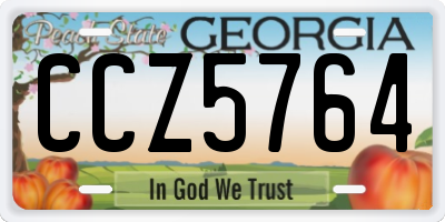 GA license plate CCZ5764