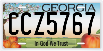 GA license plate CCZ5767