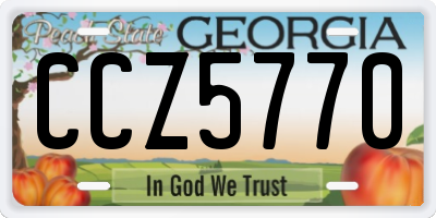GA license plate CCZ5770