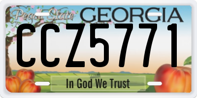 GA license plate CCZ5771