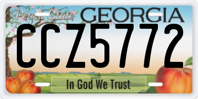 GA license plate CCZ5772