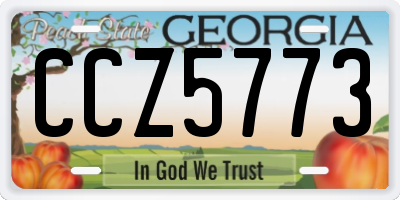 GA license plate CCZ5773