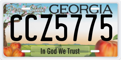 GA license plate CCZ5775