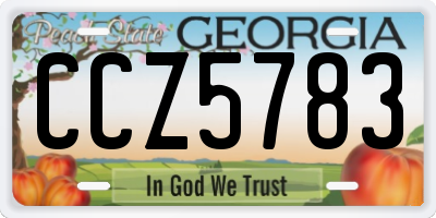 GA license plate CCZ5783