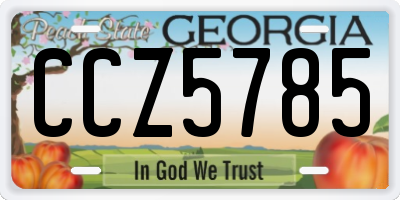 GA license plate CCZ5785